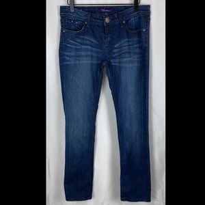 Vigoss Straight-leg Low-rise Dark Wash Jeans - Size 7/8